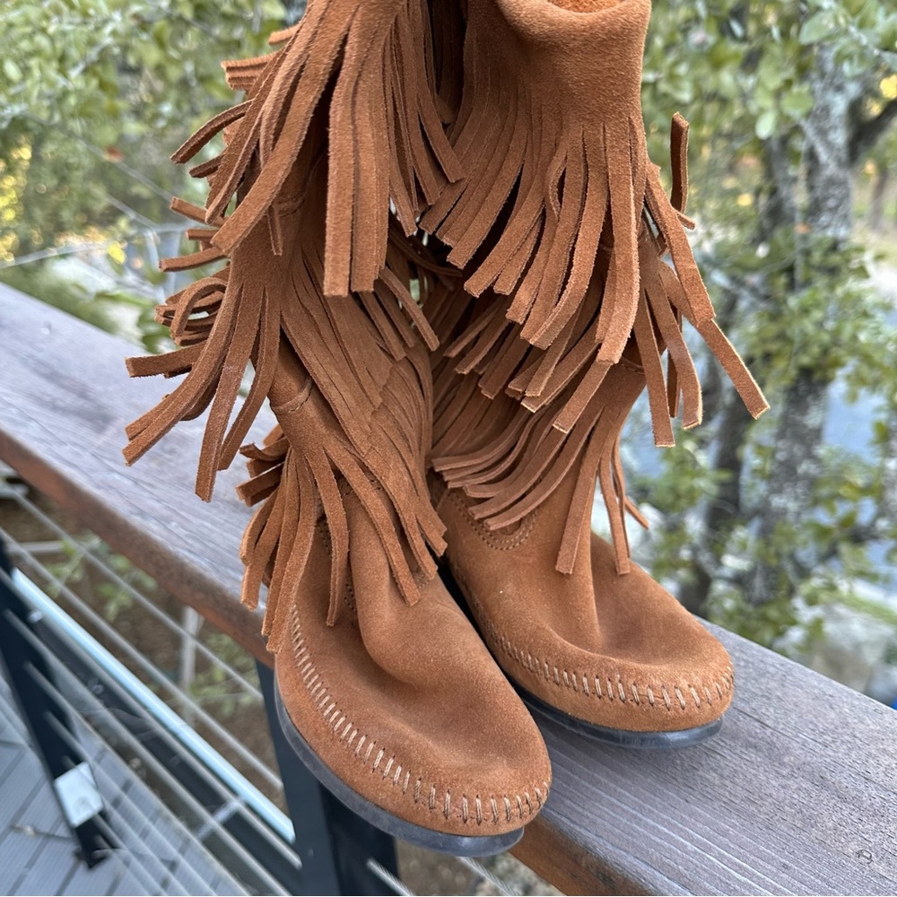 Minnetonka fringe boots - comfortable leather boots